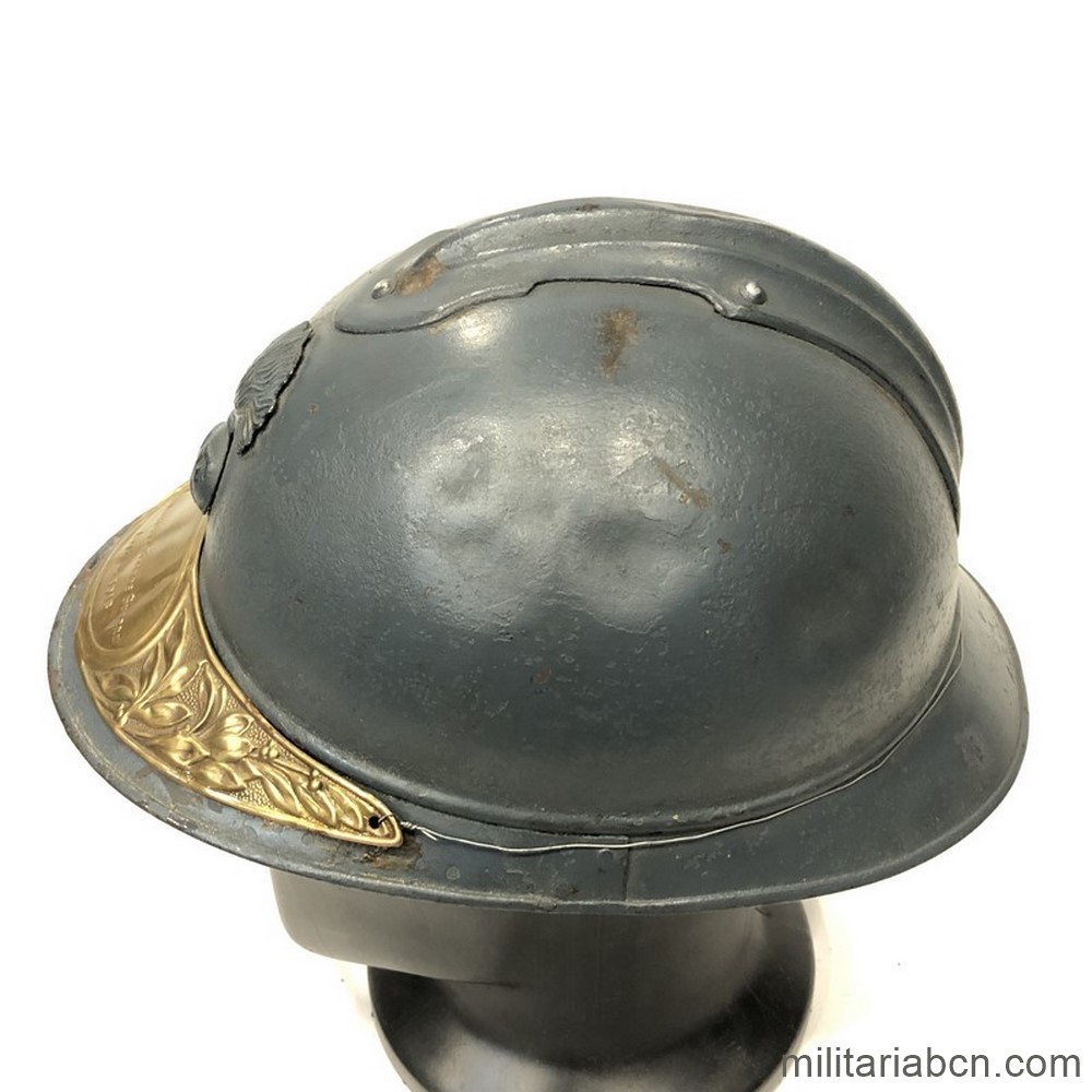 France. French Adrian helmet Model 1915 Infantry, with Great War Badge