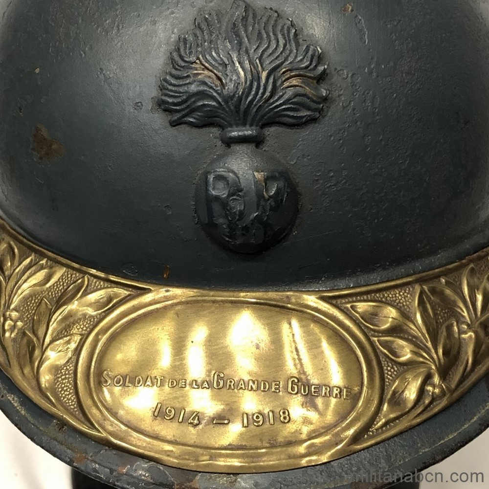 France. French Adrian helmet Model 1915 Infantry, with Great War Badge