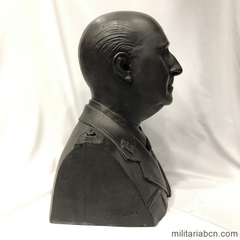 Bust of Generalissimo Francisco Franco in Captain General's uniform